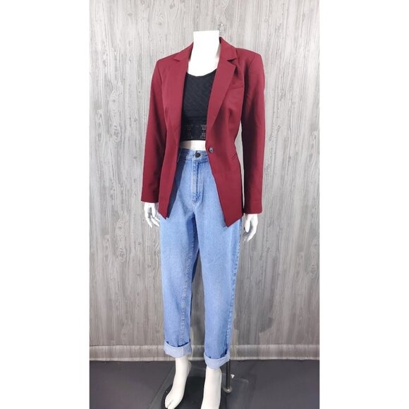 Pendleton Burgundy Red Virgin Wool Blazer Seasonless Woolen Mills 8P - Picture 2 of 5